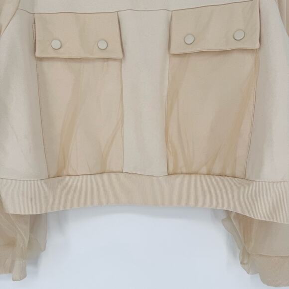 NWT* By Anthropologie Utility Pocket Pullover Sweatshirt Cream Plus 1X Coquette - Picture 8 of 15